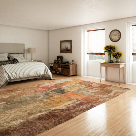 Digitally generated luxurious and stylish master bedroom interior design. 

The scene was rendered with photorealistic shaders and lighting in Autodesk® 3ds Max 2016 with V-Ray 3.6 with some post-production added.