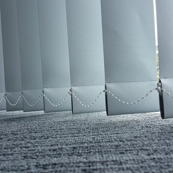 vertical fabric blinds isolated on a white background